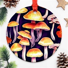 Forestcore Mushroom Round Ornament (two Sides) by GardenOfOphir