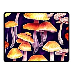 Forestcore Mushroom One Side Fleece Blanket (small) by GardenOfOphir