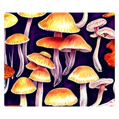 Forestcore Mushroom One Side Premium Plush Fleece Blanket (small) by GardenOfOphir