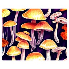 Forestcore Mushroom One Side Premium Plush Fleece Blanket (medium) by GardenOfOphir