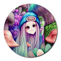 Fantasy Mushrooms Round Mousepad by GardenOfOphir