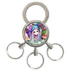 Fantasy Mushrooms 3-ring Key Chain by GardenOfOphir