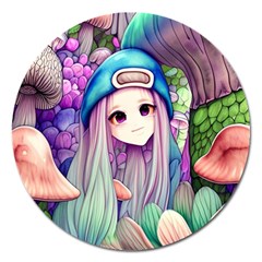 Fantasy Mushrooms Magnet 5  (round) by GardenOfOphir