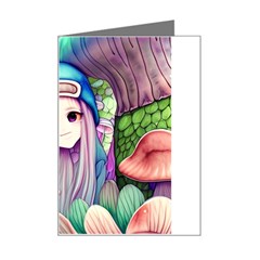 Fantasy Mushrooms Mini Greeting Card by GardenOfOphir