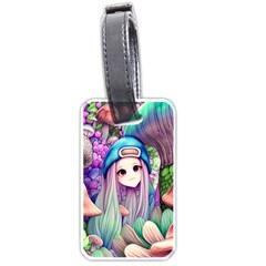 Fantasy Mushrooms Luggage Tag (one Side) by GardenOfOphir