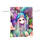 Fantasy Mushrooms Lightweight Drawstring Pouch (M) Front