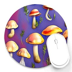 Farmcore Mushrooms Round Mousepad by GardenOfOphir