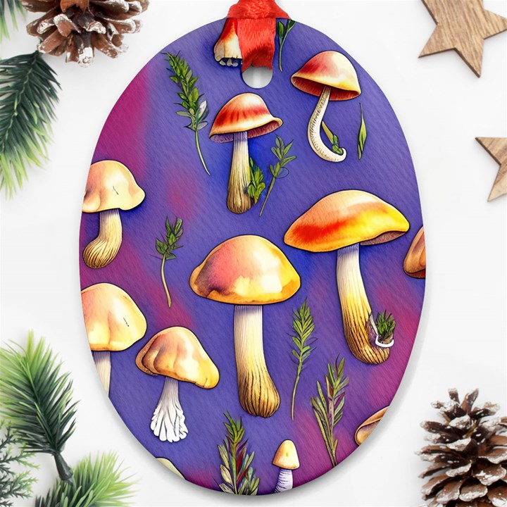 Farmcore Mushrooms Ornament (Oval)