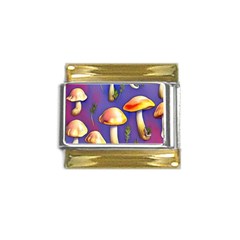 Farmcore Mushrooms Gold Trim Italian Charm (9mm) by GardenOfOphir