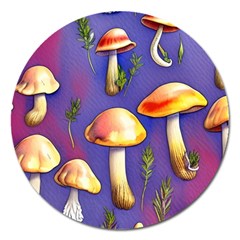 Farmcore Mushrooms Magnet 5  (round) by GardenOfOphir