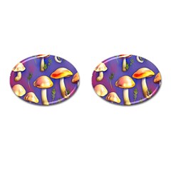 Farmcore Mushrooms Cufflinks (oval) by GardenOfOphir