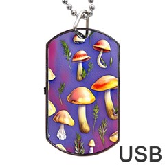 Farmcore Mushrooms Dog Tag Usb Flash (one Side) by GardenOfOphir