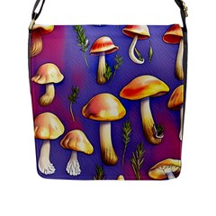 Farmcore Mushrooms Flap Closure Messenger Bag (l) by GardenOfOphir