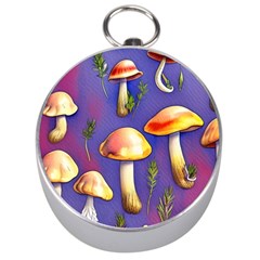 Farmcore Mushrooms Silver Compasses by GardenOfOphir