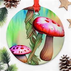 Warm Mushroom Forest Ornament (round) by GardenOfOphir