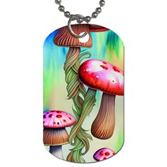 Warm Mushroom Forest Dog Tag (one Side) by GardenOfOphir