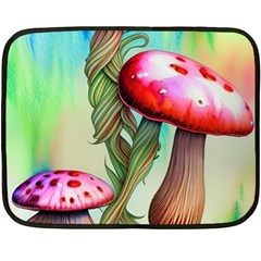 Warm Mushroom Forest Fleece Blanket (mini) by GardenOfOphir