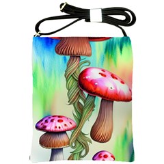 Warm Mushroom Forest Shoulder Sling Bag by GardenOfOphir