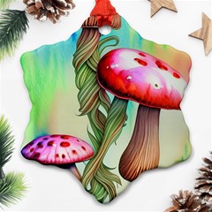 Warm Mushroom Forest Ornament (snowflake) by GardenOfOphir