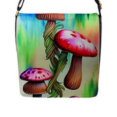 Warm Mushroom Forest Flap Closure Messenger Bag (l) by GardenOfOphir