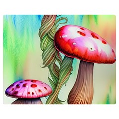 Warm Mushroom Forest One Side Premium Plush Fleece Blanket (medium) by GardenOfOphir