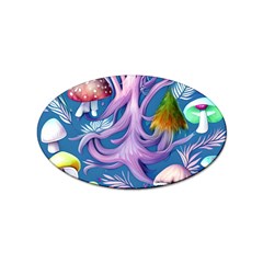 Mushroom Forest Nature Fairy Boho Sticker (oval)