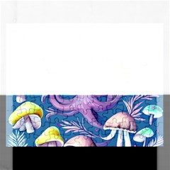 Mushroom Forest Nature Fairy Boho Rectangular Jigsaw Puzzl by GardenOfOphir