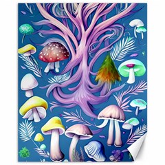 Mushroom Forest Nature Fairy Boho Canvas 11  X 14  by GardenOfOphir