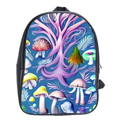 Mushroom Forest Nature Fairy Boho School Bag (large) by GardenOfOphir