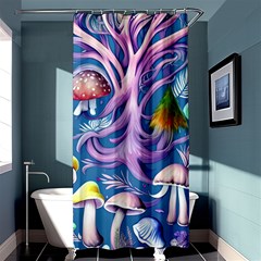 Mushroom Forest Nature Fairy Boho Shower Curtain 36  X 72  (stall)  by GardenOfOphir