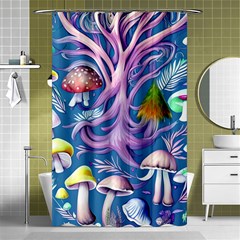 Mushroom Forest Nature Fairy Boho Shower Curtain 48  X 72  (small)  by GardenOfOphir