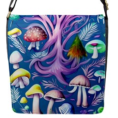 Mushroom Forest Nature Fairy Boho Flap Closure Messenger Bag (s) by GardenOfOphir