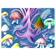 Mushroom Forest Nature Fairy Boho One Side Premium Plush Fleece Blanket (extra Small) by GardenOfOphir