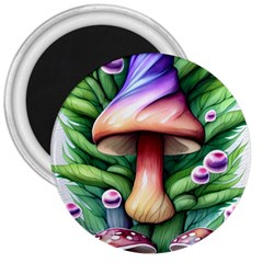 Tiny Mushroom Forest Antique 3  Magnets by GardenOfOphir