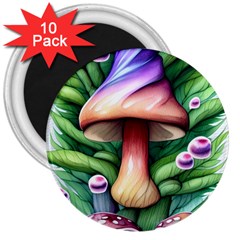 Tiny Mushroom Forest Antique 3  Magnets (10 Pack)  by GardenOfOphir