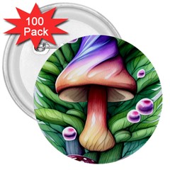 Tiny Mushroom Forest Antique 3  Buttons (100 Pack)  by GardenOfOphir