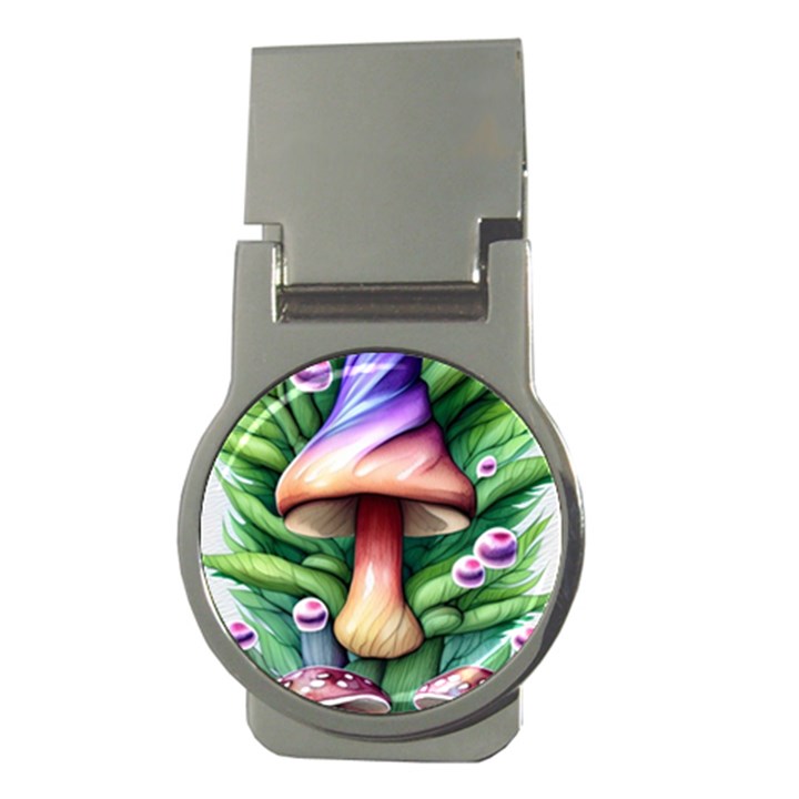 Tiny Mushroom Forest Antique Money Clips (Round) 