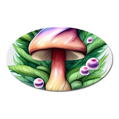 Tiny Mushroom Forest Antique Oval Magnet by GardenOfOphir