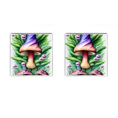 Tiny Mushroom Forest Antique Cufflinks (square) by GardenOfOphir