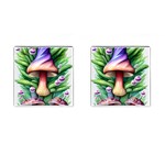 Tiny Mushroom Forest Antique Cufflinks (Square) Front(Pair)