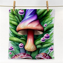 Tiny Mushroom Forest Antique Face Towel by GardenOfOphir