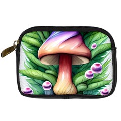 Tiny Mushroom Forest Antique Digital Camera Leather Case by GardenOfOphir