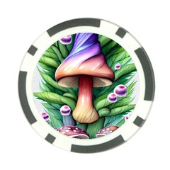 Tiny Mushroom Forest Antique Poker Chip Card Guard (10 Pack) by GardenOfOphir