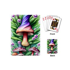 Tiny Mushroom Forest Antique Playing Cards Single Design (mini) by GardenOfOphir