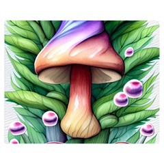 Tiny Mushroom Forest Antique Premium Plush Fleece Blanket (medium) by GardenOfOphir