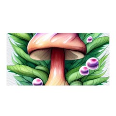 Tiny Mushroom Forest Antique Satin Wrap 35  X 70  by GardenOfOphir