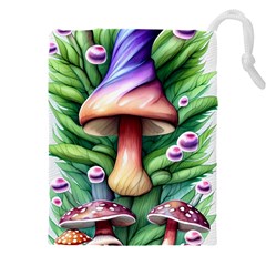 Tiny Mushroom Forest Antique Drawstring Pouch (4xl)