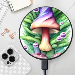 Tiny Mushroom Forest Antique Wireless Fast Charger(black) by GardenOfOphir