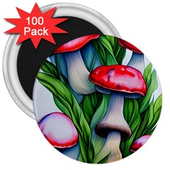 Woods Mushroom Forest Academia Core 3  Magnets (100 Pack) by GardenOfOphir