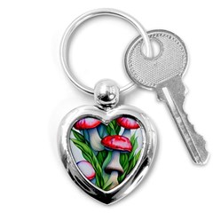 Woods Mushroom Forest Academia Core Key Chain (heart) by GardenOfOphir